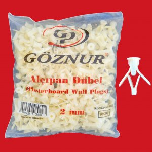 Göznur 2mm alçypan dubel 250 ştuk